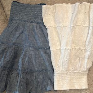 Pair of American Eagle Cotton Linen Ruffle Circle Skirt